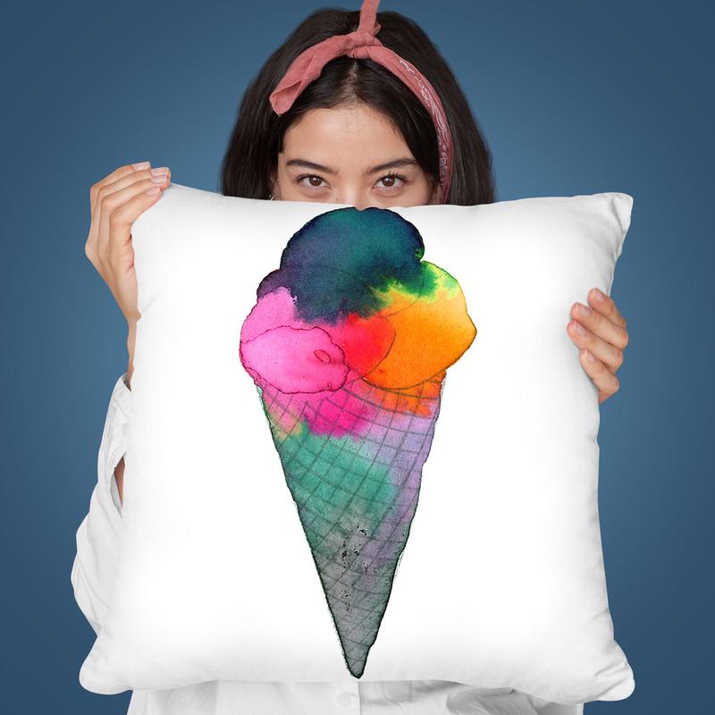 Ice Cream Throw Pillow By Ninola Design