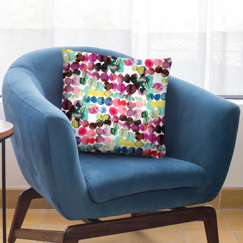 Ink Bleeding Dots Pink Throw Pillow By Ninola Design