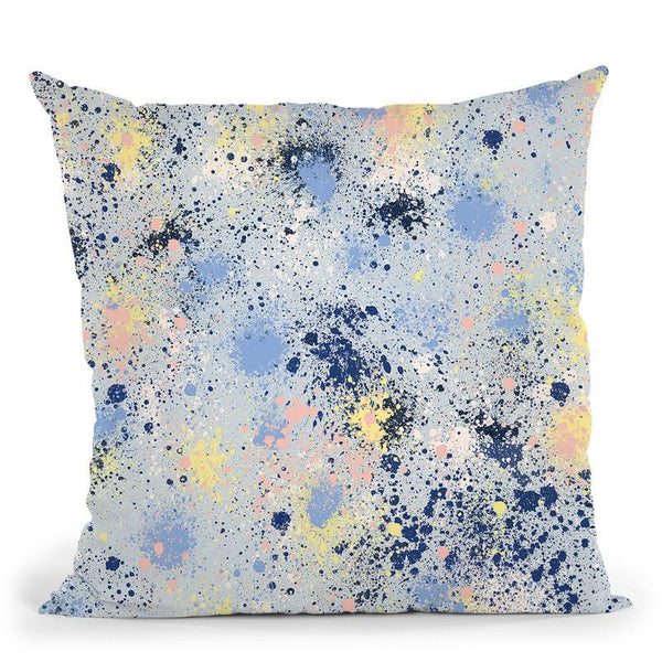 Ink Dust Splatter Blue Throw Pillow By Ninola Design