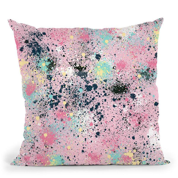 Ink Dust Splatter Pink Throw Pillow By Ninola Design