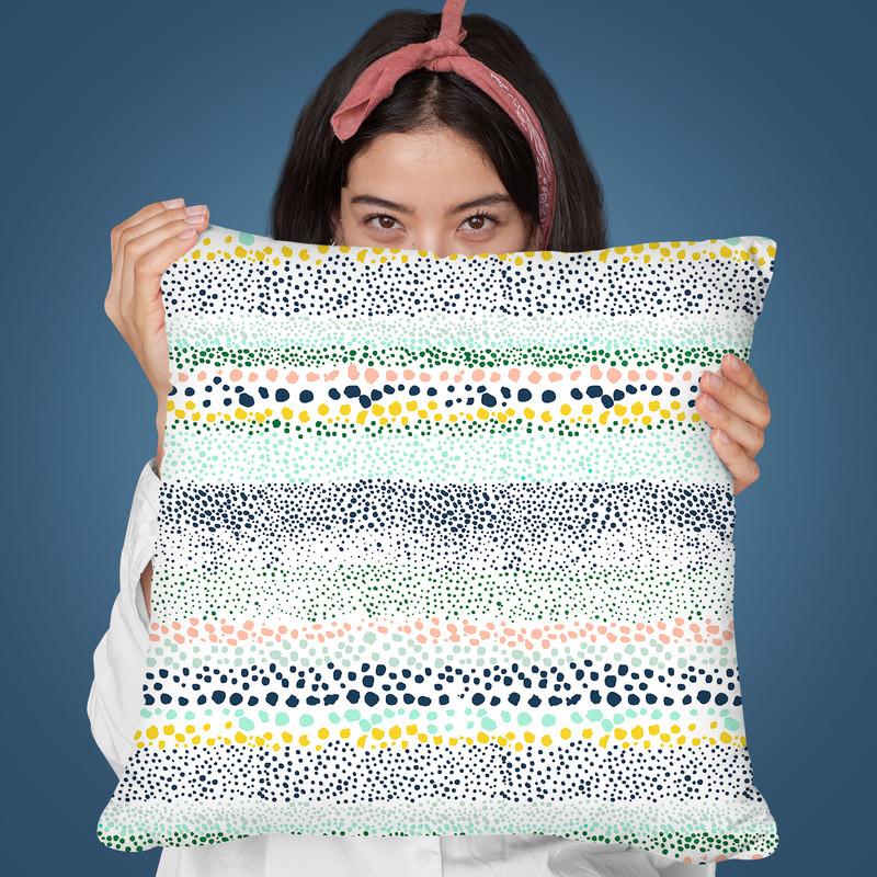 Little Textured Dots White Throw Pillow By Ninola Design