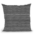 Marker Stripes Black Throw Pillow By Ninola Design