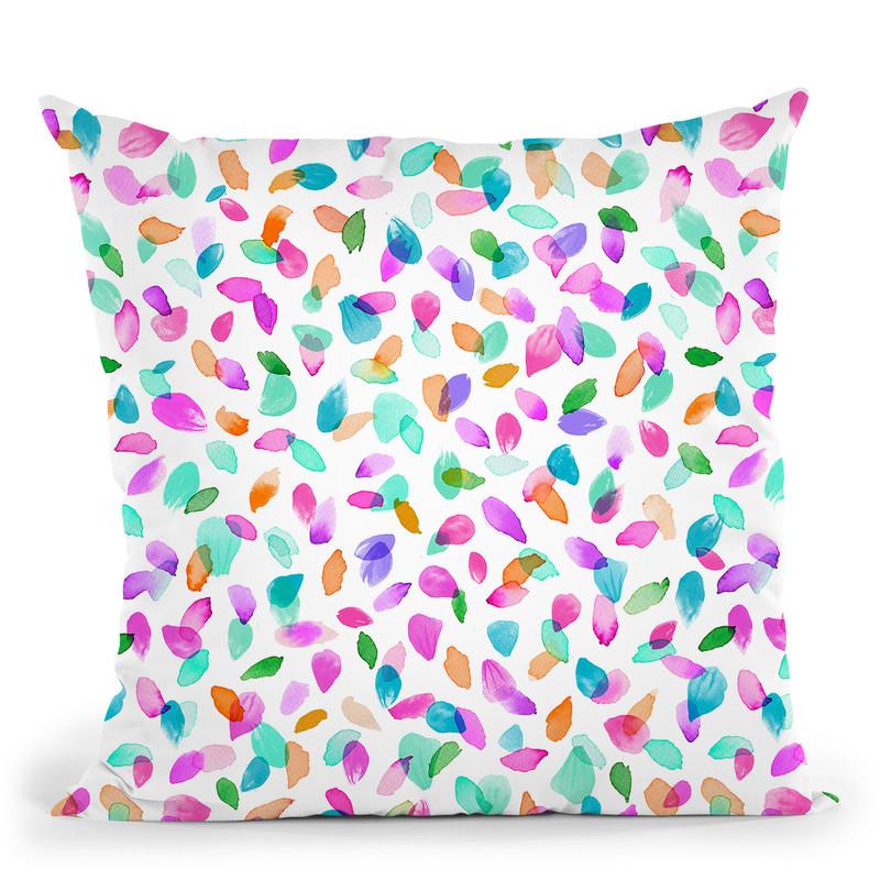 Minimal Flower Petals Pink Throw Pillow By Ninola Design