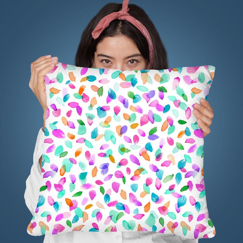 Minimal Flower Petals Pink Throw Pillow By Ninola Design
