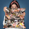 Moody Geometry Squares Rustic Throw Pillow By Ninola Design