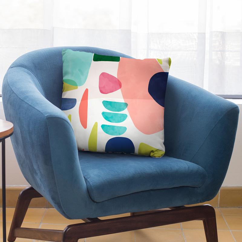 Organic Bold Shapes Throw Pillow By Ninola Design