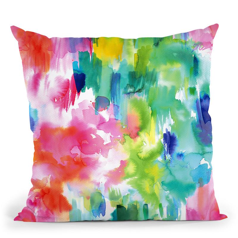 Painterly Tropical Texture Throw Pillow By Ninola Design