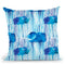 Raining Clouds Blue Throw Pillow By Ninola Design