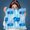 Raining Clouds Blue Throw Pillow By Ninola Design