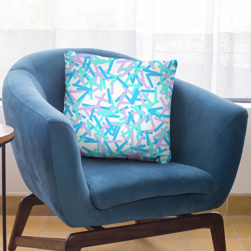 Rectangular Confetti Blue Pastel Throw Pillow By Ninola Design