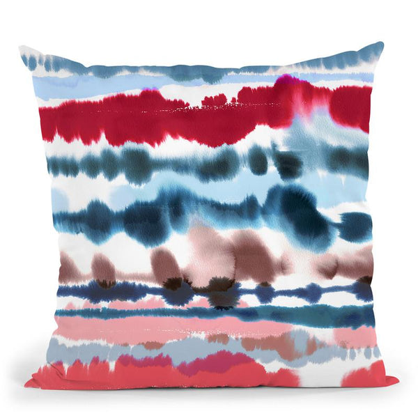 Soft Nautical Watercolor Lines Red Throw Pillow By Ninola Design