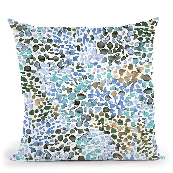 Speckled Watercolor Blue Throw Pillow By Ninola Design