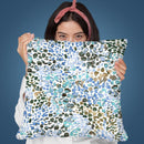 Speckled Watercolor Blue Throw Pillow By Ninola Design