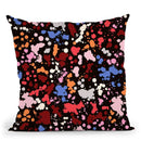 Splatter Drops Black Multicolored Throw Pillow By Ninola Design