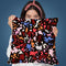Splatter Drops Black Multicolored Throw Pillow By Ninola Design