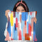 Summer Watercolor Strokes Red Blue Yellow Throw Pillow By Ninola Design