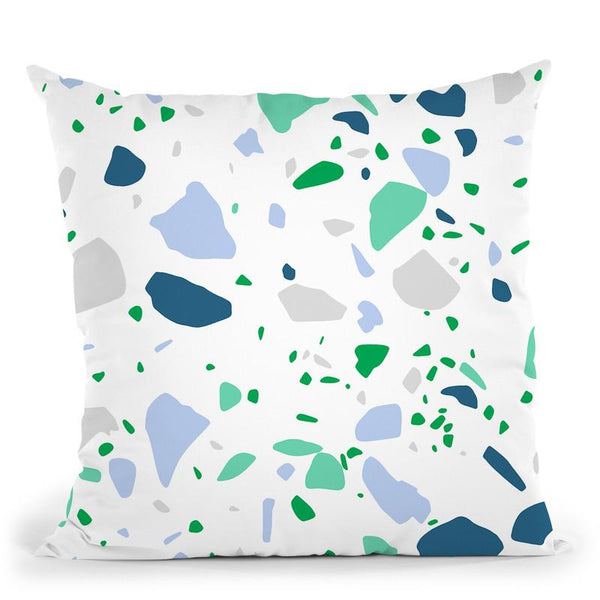 Terrazzo Colorful Green Blue Throw Pillow By Ninola Design