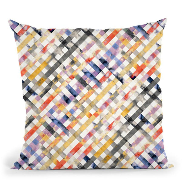 Vichy Gingham Watercolor Yellow Throw Pillow By Ninola Design
