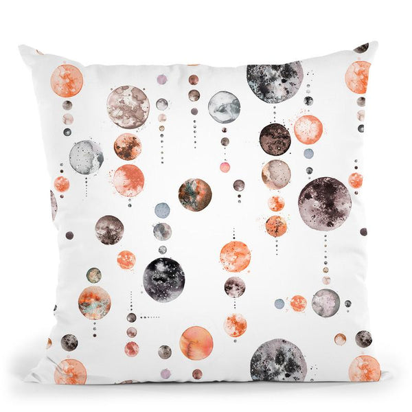 Watercolor Big Full Moons Throw Pillow By Ninola Design