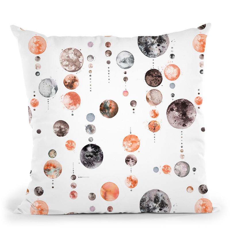 Watercolor Big Full Moons Throw Pillow By Ninola Design