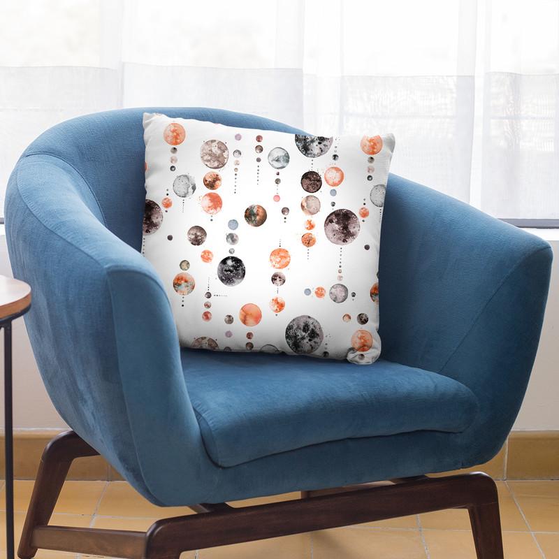 Watercolor Big Full Moons Throw Pillow By Ninola Design