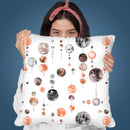 Watercolor Big Full Moons Throw Pillow By Ninola Design