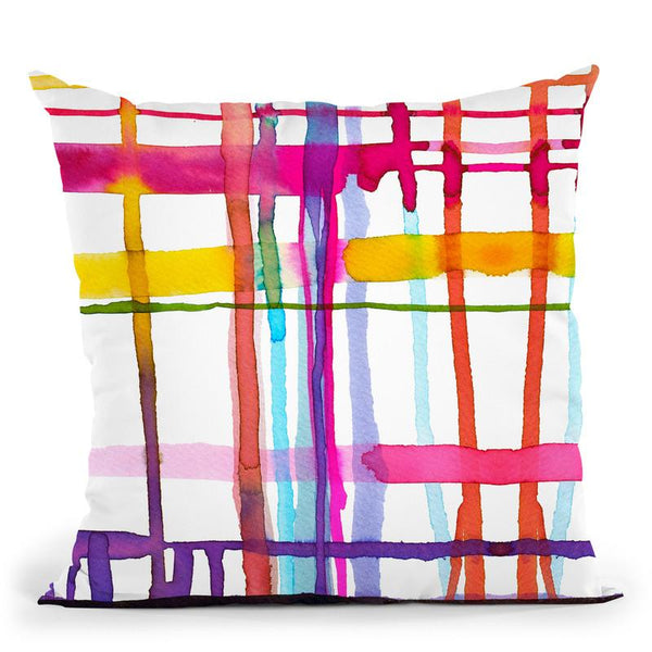 Watercolor Drippings Loom Pink Throw Pillow By Ninola Design