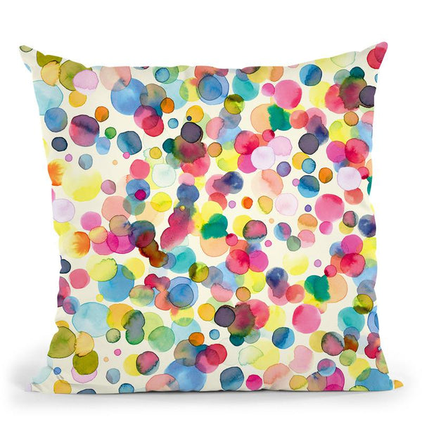Watercolor Drops Dots Throw Pillow By Ninola Design