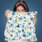 Watercolor Floral Hibiscus Gold Blue Throw Pillow By Ninola Design