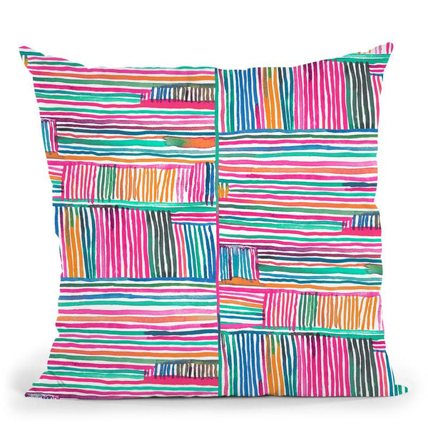 Watercolor Linear Yoga Meditation Pink Throw Pillow By Ninola Design