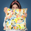 Watercolor Modern Brushstrokes Orange Gaudi Throw Pillow By Ninola Design