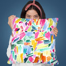 Watercolor Modern Brushstrokes Pink Gaudi Throw Pillow By Ninola Design