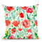 Watercolor Poppies Red Throw Pillow By Ninola Design