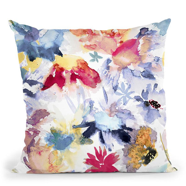 Watercolor Spring Memories Multicolored Throw Pillow By Ninola Design