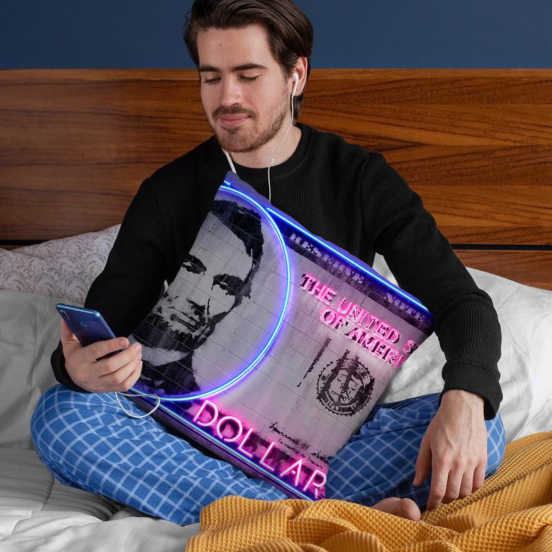 5 Dollars Throw Pillow By Octavian Mielu