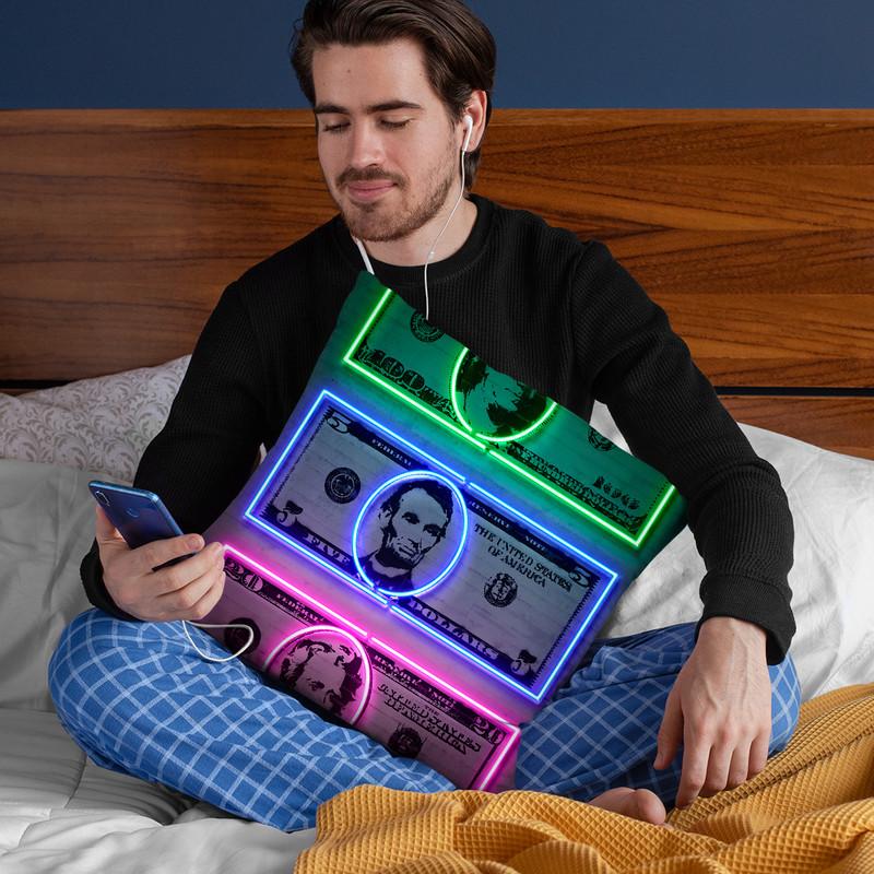 Dollars Throw Pillow By Octavian Mielu