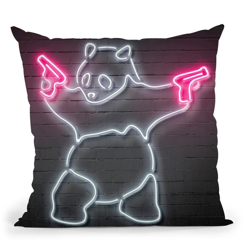 Panda Throw Pillow By Octavian Mielu