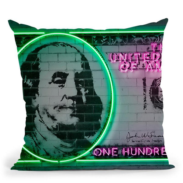 100 Dollars Throw Pillow By Octavian Mielu