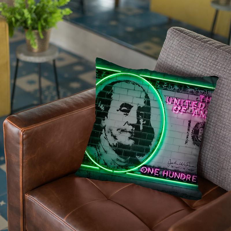 100 Dollars Throw Pillow By Octavian Mielu