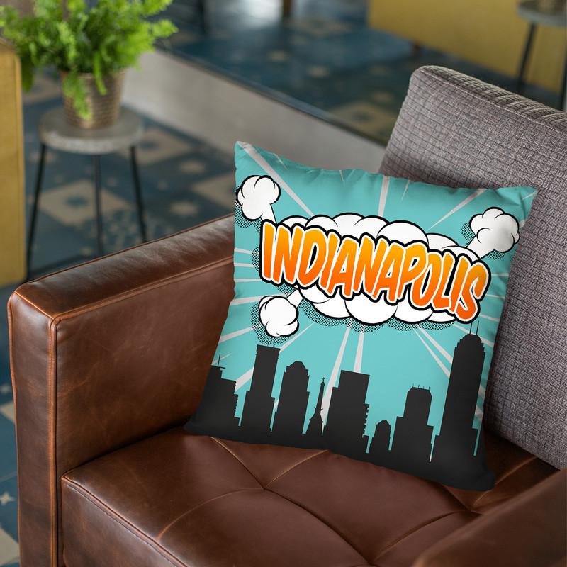 Indianapolis Throw Pillow By Octavian Mielu