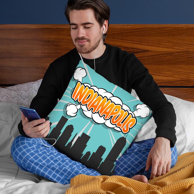 Indianapolis Throw Pillow By Octavian Mielu