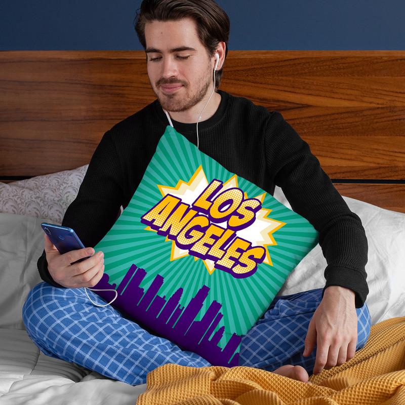 Los Angeles Throw Pillow By Octavian Mielu