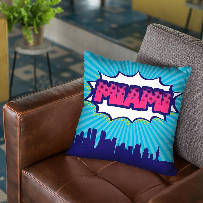 Miami Throw Pillow By Octavian Mielu