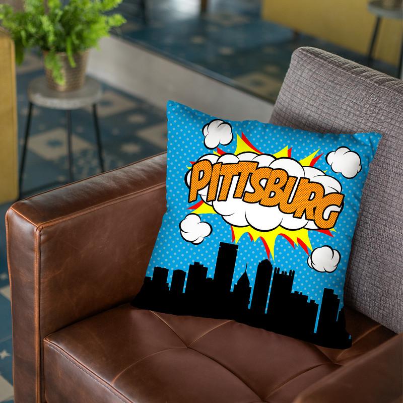 Pittsburg Throw Pillow By Octavian Mielu