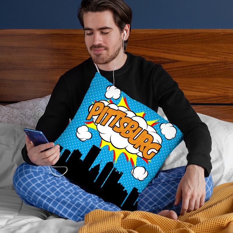 Pittsburg Throw Pillow By Octavian Mielu