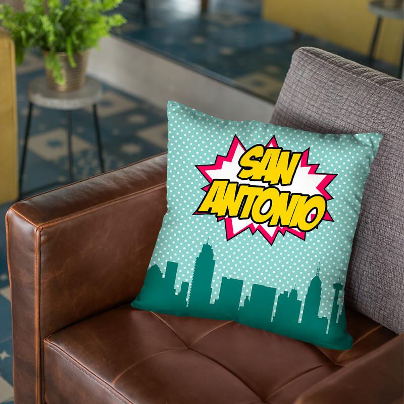 San Antonio Throw Pillow By Octavian Mielu