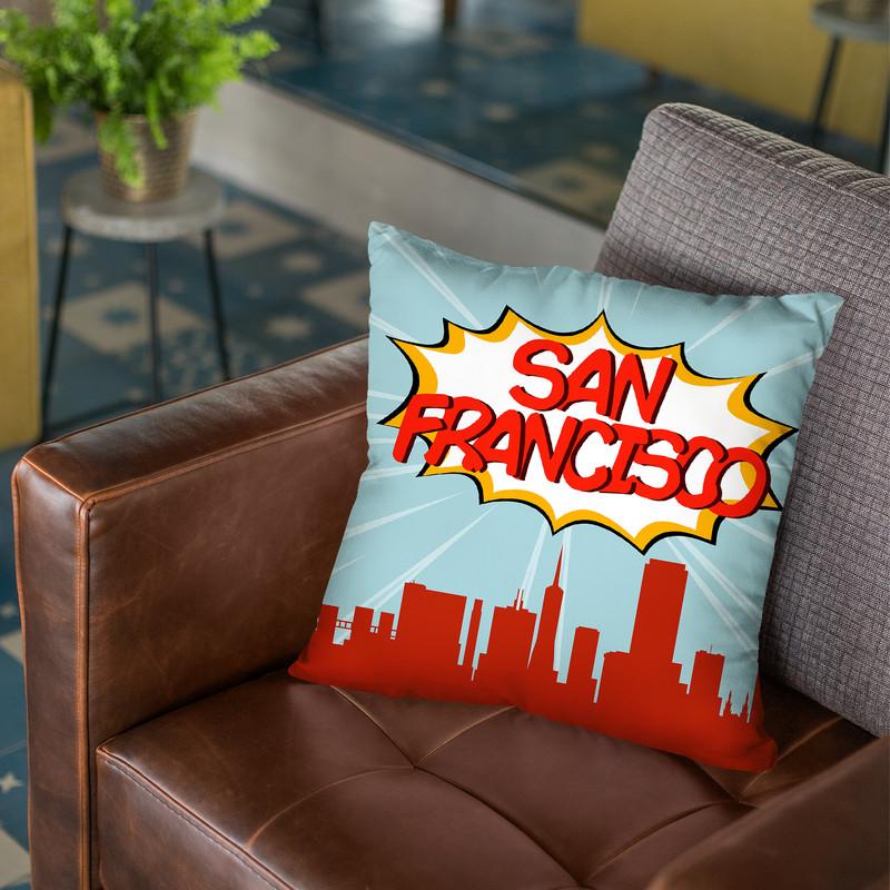 San Francisco Throw Pillow By Octavian Mielu