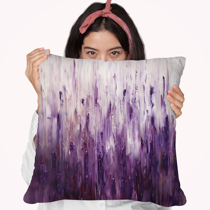 Purple Sparkle Throw Pillow By Osnat Tzadok