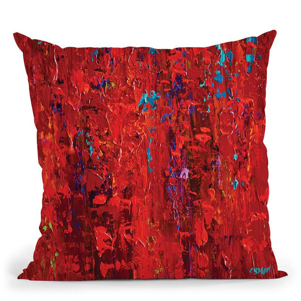 Red Throw Pillow By Osnat Tzadok