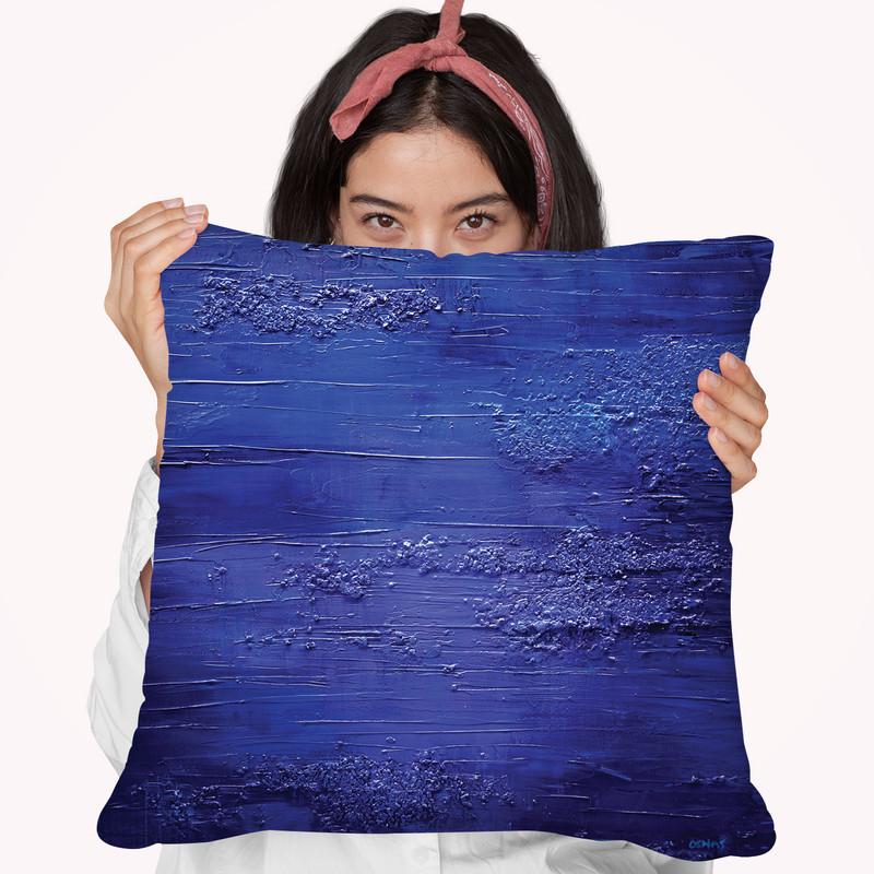 Blue Ocean Throw Pillow By Osnat Tzadok
